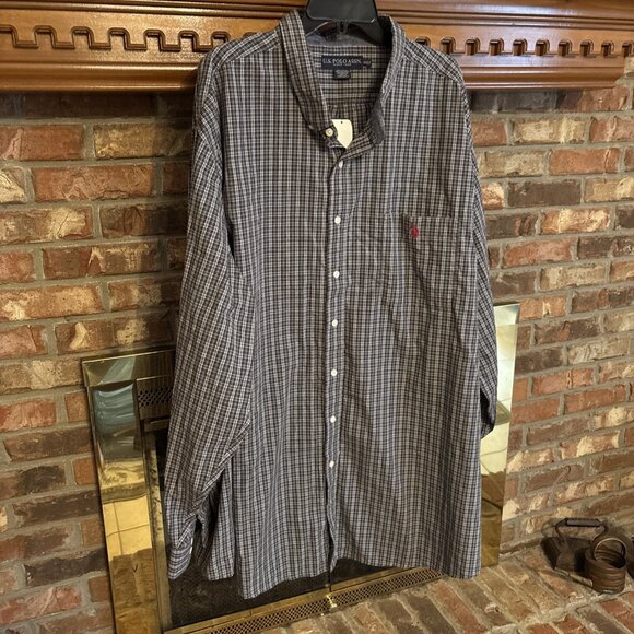 US Polo Assn. Other - us polo assn shirt Mens 4XLT Gray Button Down Shirt NWT